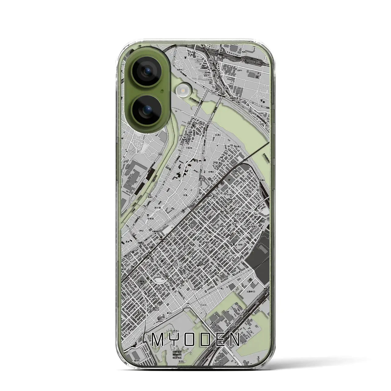 【妙典(千葉県)】地図柄iPhoneケース(クリアタイプ)モノトーン・iPhone 17 Pro Max 用