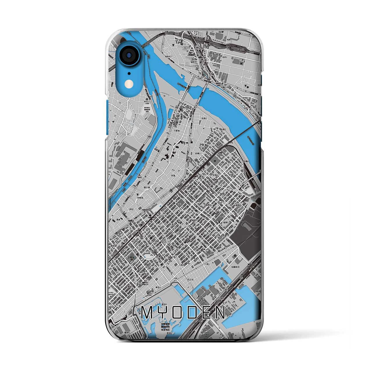 【妙典(千葉県)】地図柄iPhoneケース(クリアタイプ)