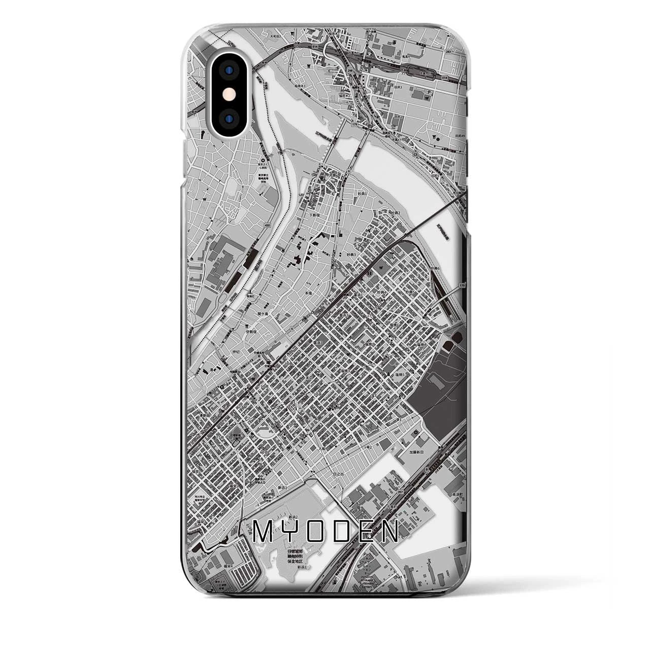 【妙典(千葉県)】地図柄iPhoneケース(クリアタイプ)