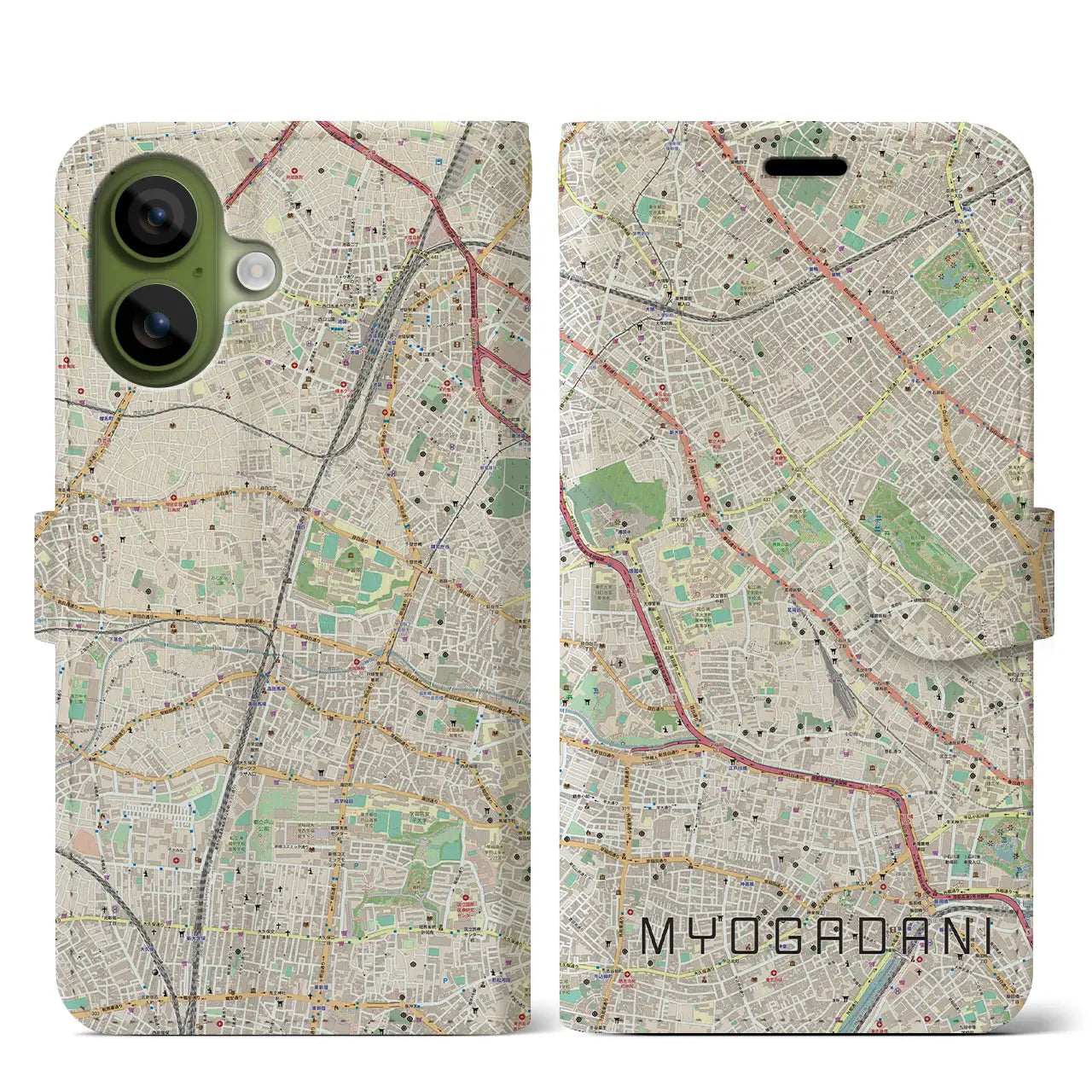 【茗荷谷(東京都)】地図柄iPhoneケース(手帳タイプ)