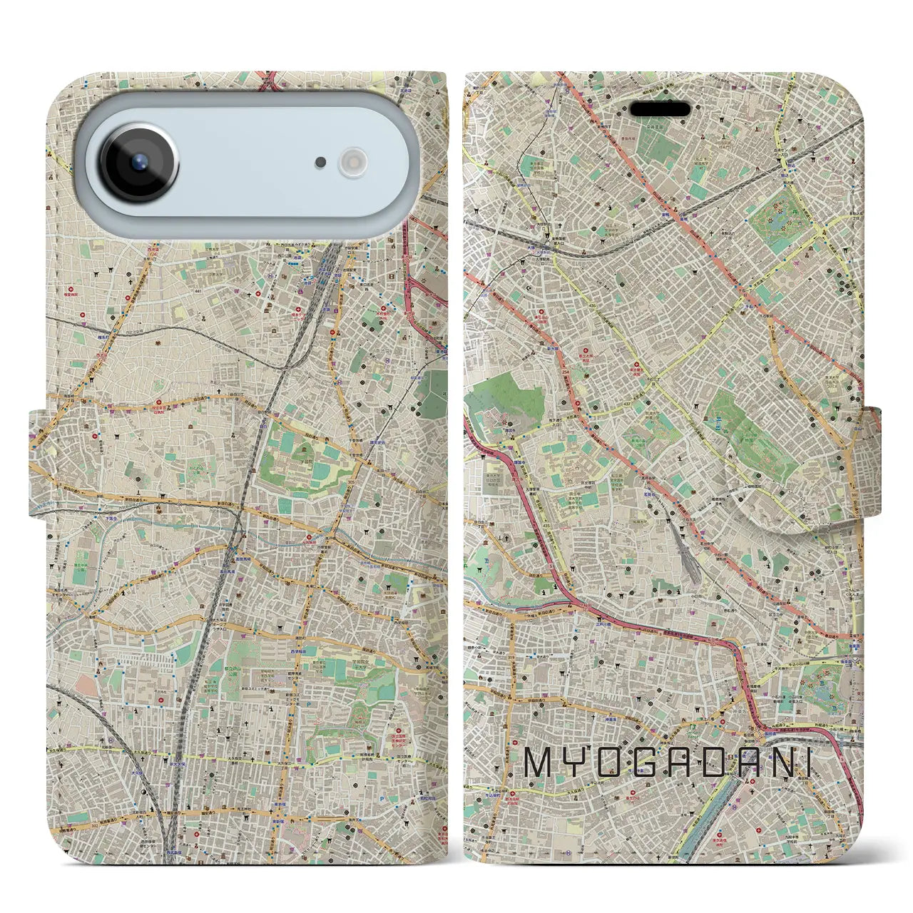 【茗荷谷(東京都)】地図柄iPhoneケース(手帳タイプ)