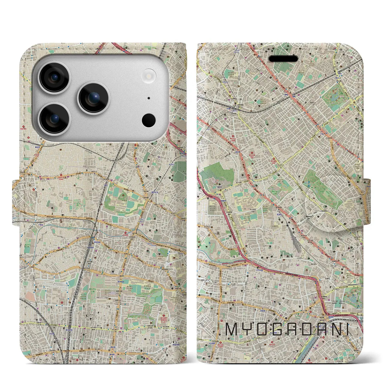 【茗荷谷(東京都)】地図柄iPhoneケース(手帳タイプ)