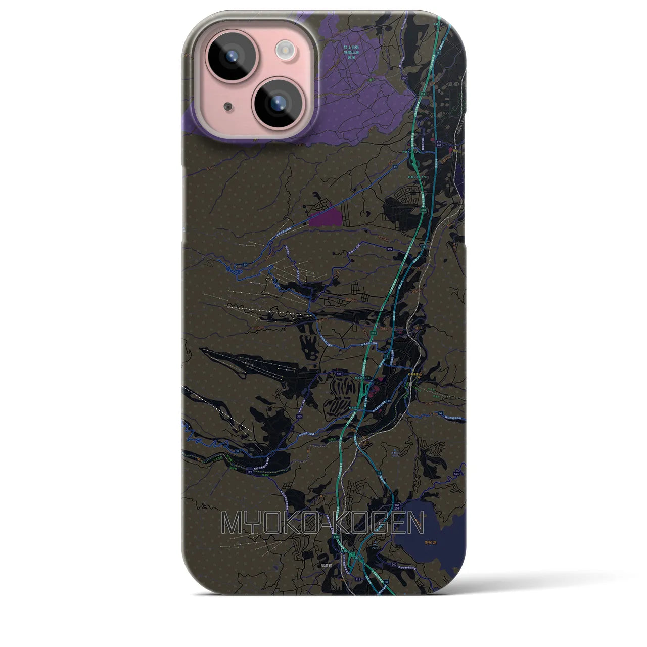 【妙高高原(新潟県)】地図柄iPhoneケース(バックカバータイプ)