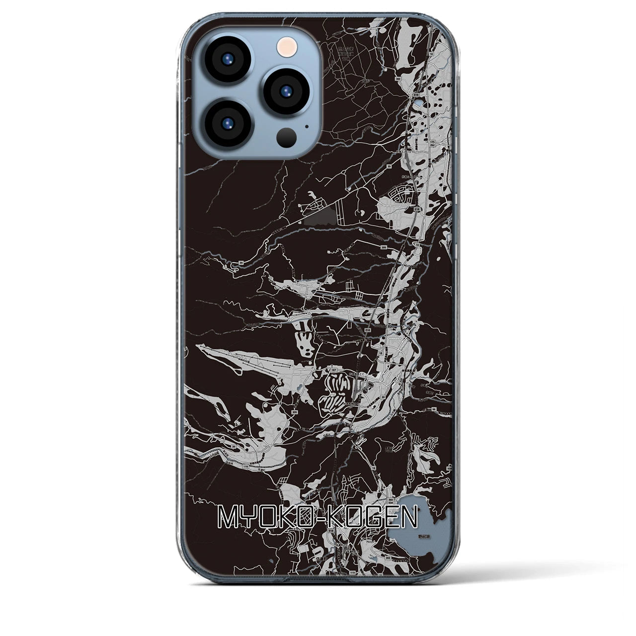 【妙高高原(新潟県)】地図柄iPhoneケース(クリアタイプ)