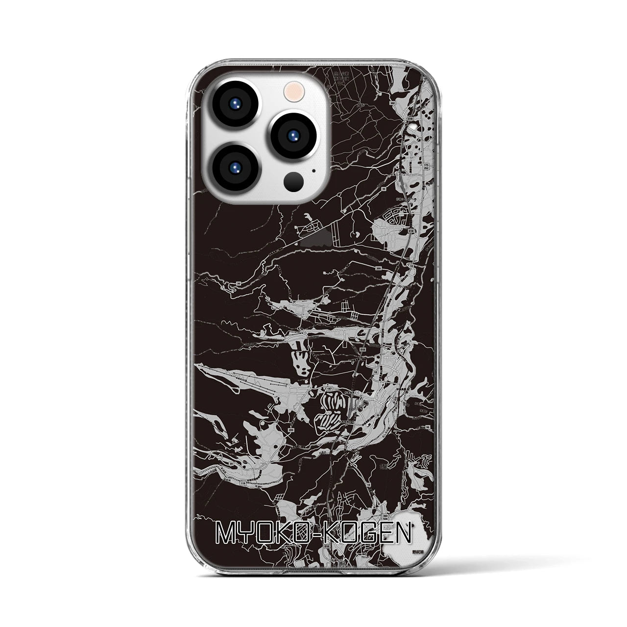 【妙高高原(新潟県)】地図柄iPhoneケース(クリアタイプ)