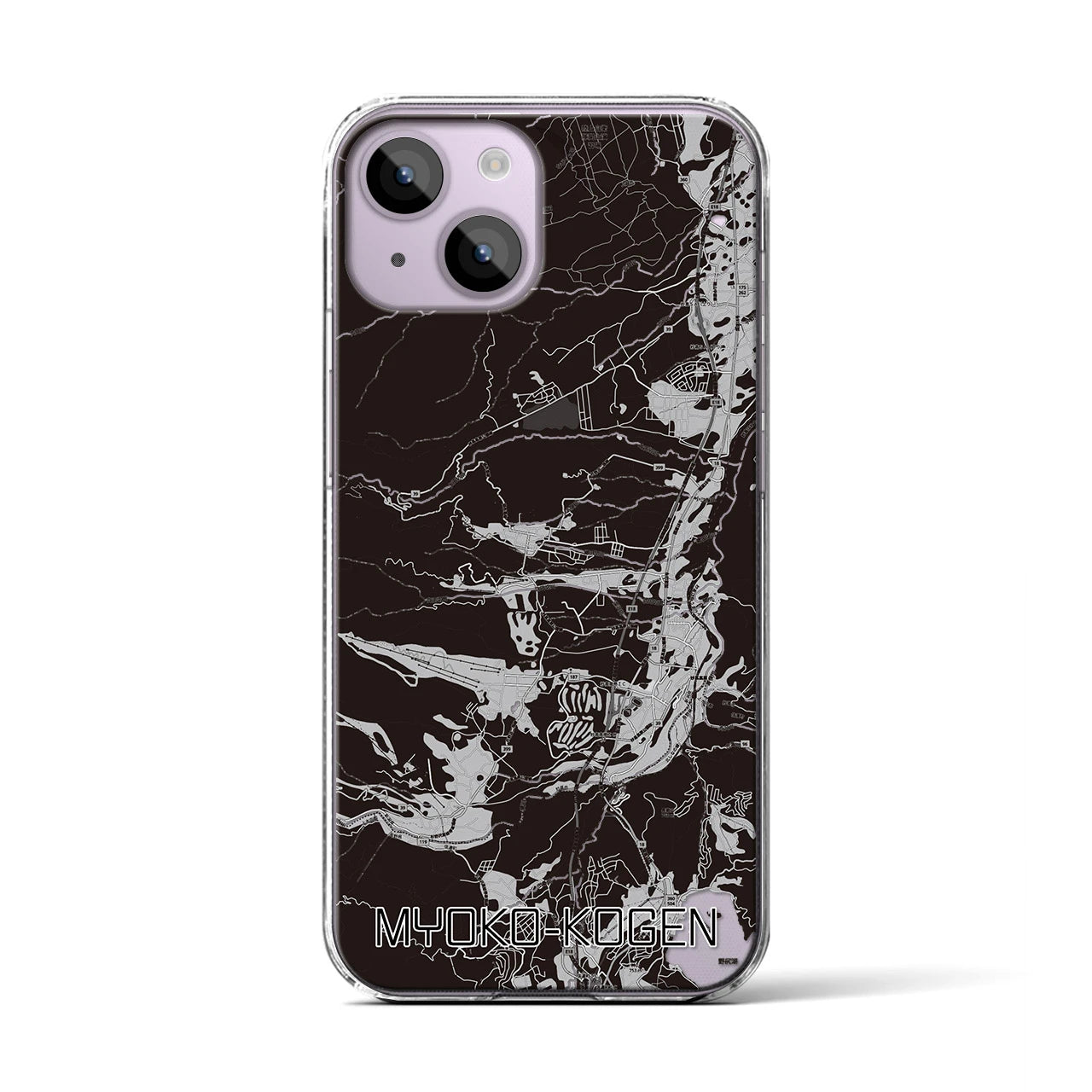 【妙高高原(新潟県)】地図柄iPhoneケース(クリアタイプ)