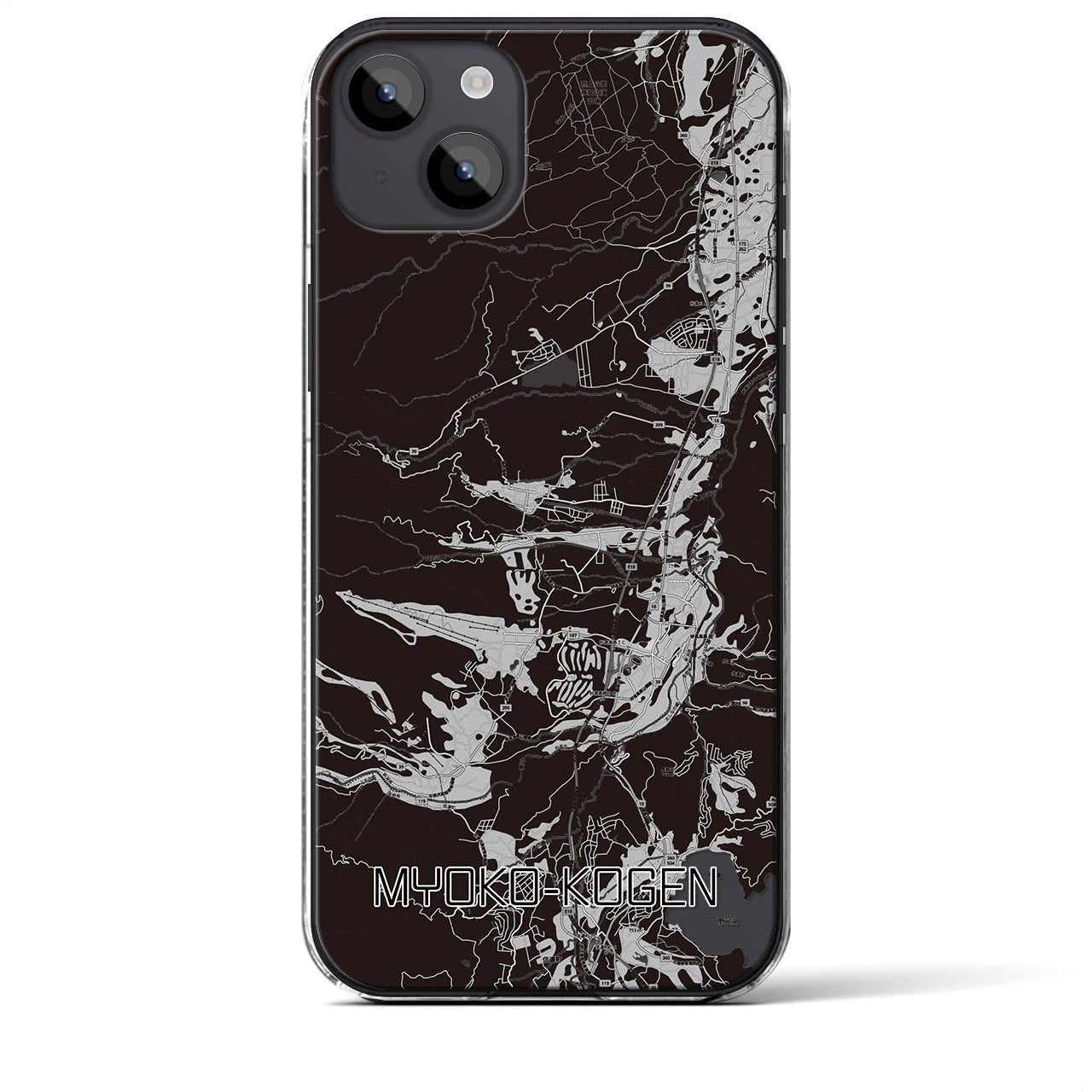 【妙高高原(新潟県)】地図柄iPhoneケース(クリアタイプ)