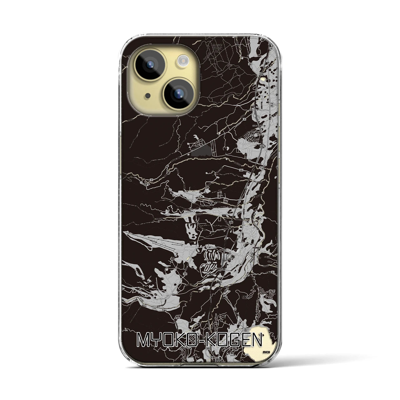 【妙高高原(新潟県)】地図柄iPhoneケース(クリアタイプ)