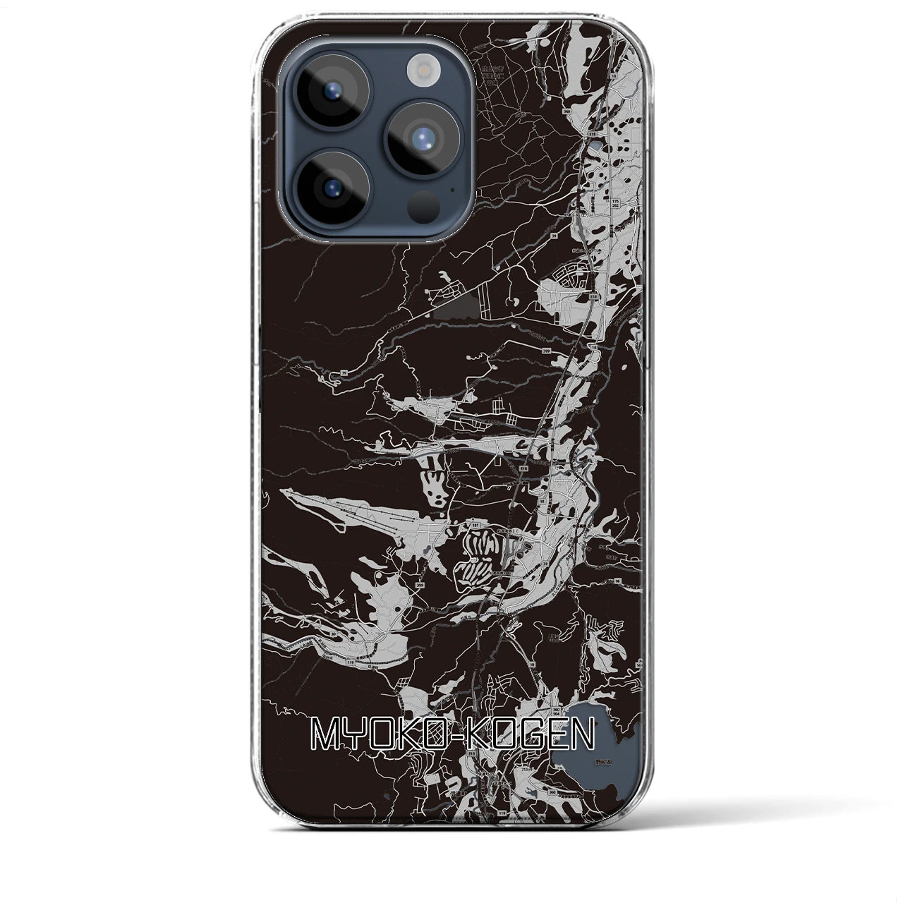 【妙高高原(新潟県)】地図柄iPhoneケース(クリアタイプ)