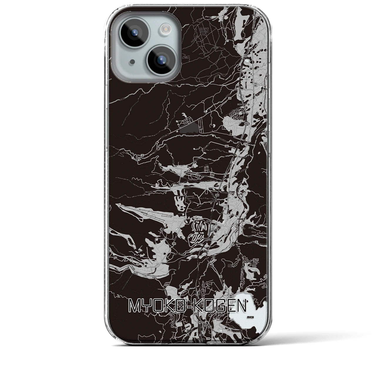 【妙高高原(新潟県)】地図柄iPhoneケース(クリアタイプ)