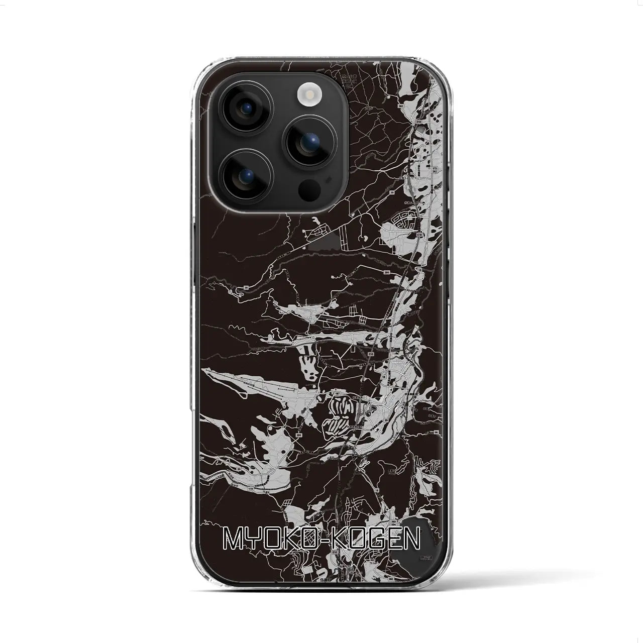 【妙高高原(新潟県)】地図柄iPhoneケース(クリアタイプ)