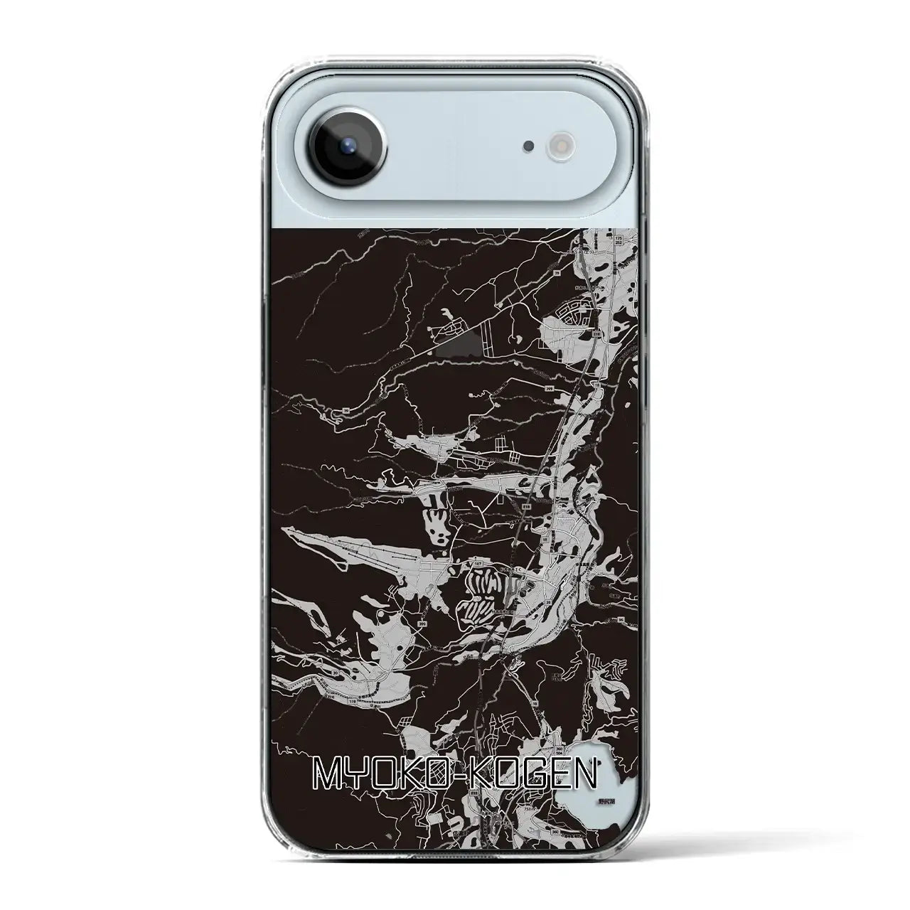 【妙高高原(新潟県)】地図柄iPhoneケース(クリアタイプ)モノトーン・iPhone 17 Pro Max 用