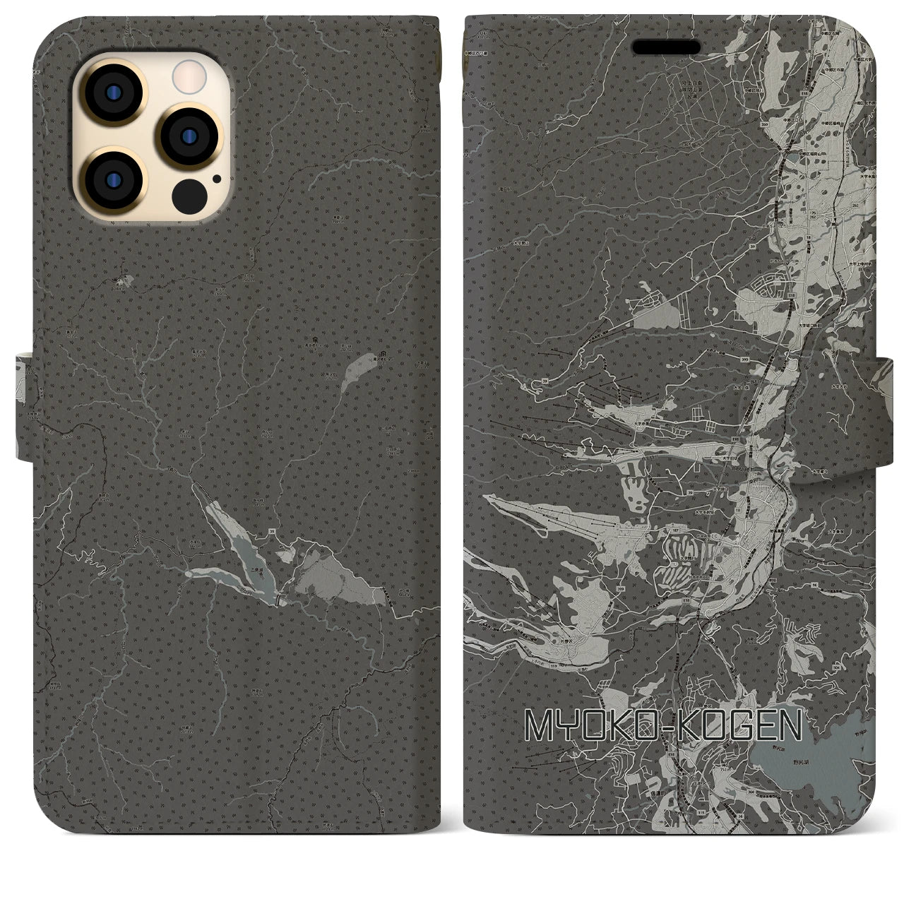 【妙高高原(新潟県)】地図柄iPhoneケース(手帳タイプ)