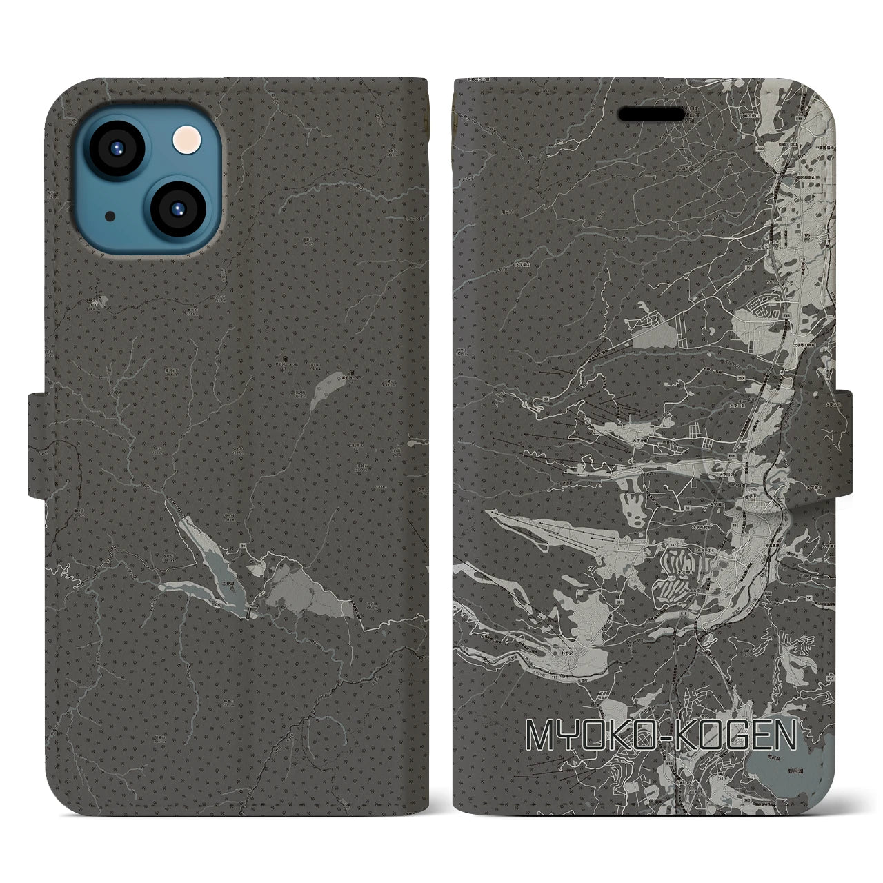 【妙高高原(新潟県)】地図柄iPhoneケース(手帳タイプ)