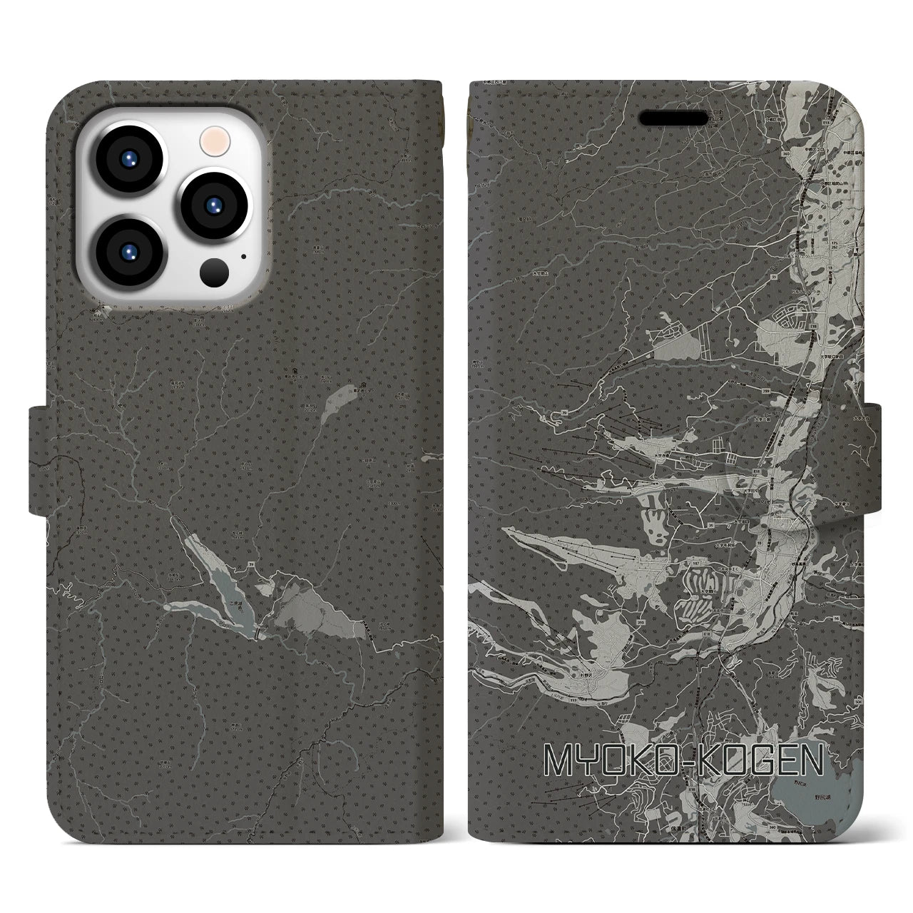 【妙高高原(新潟県)】地図柄iPhoneケース(手帳タイプ)