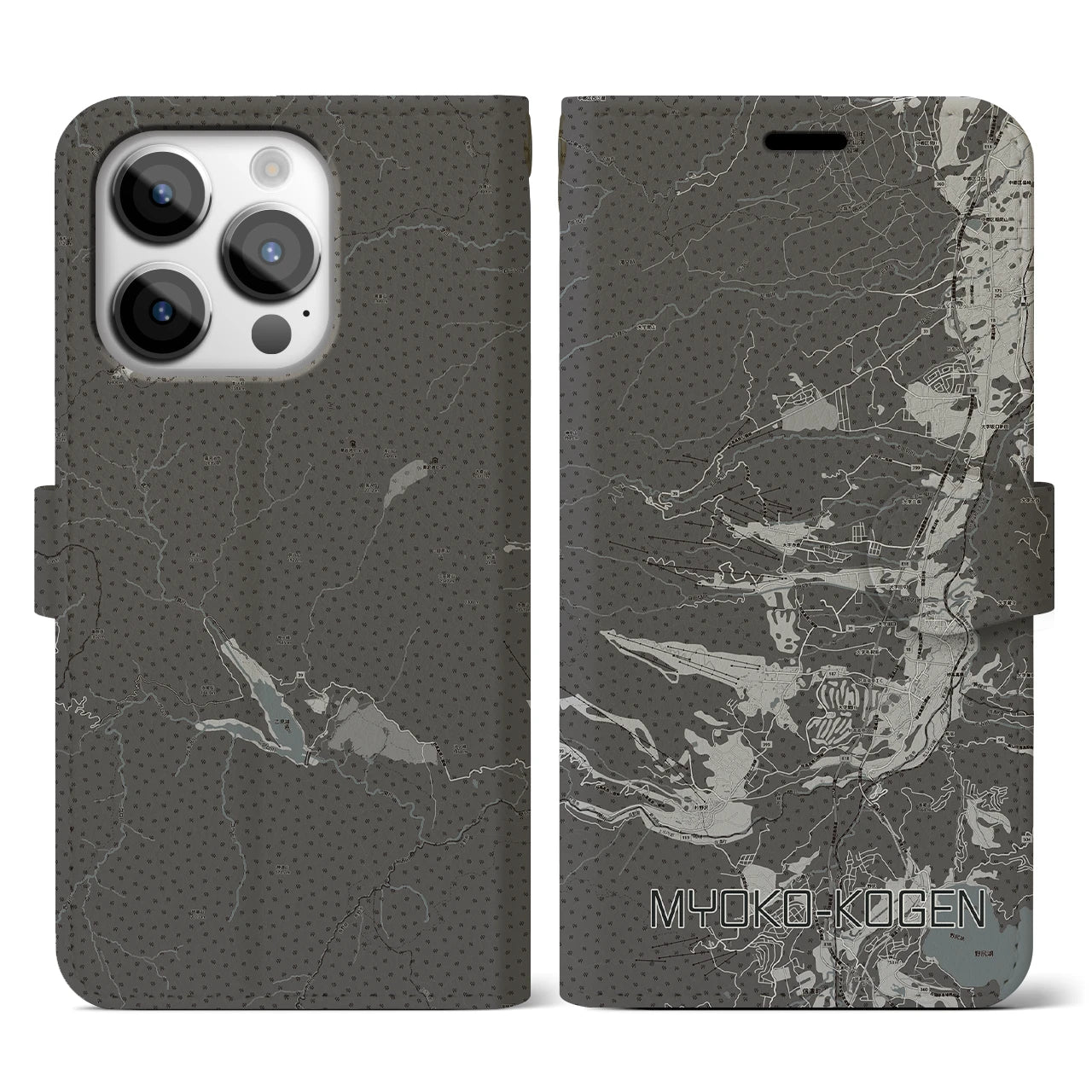 【妙高高原(新潟県)】地図柄iPhoneケース(手帳タイプ)