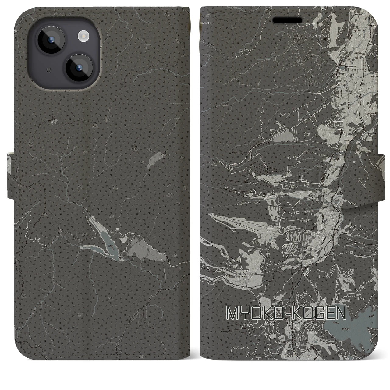 【妙高高原(新潟県)】地図柄iPhoneケース(手帳タイプ)