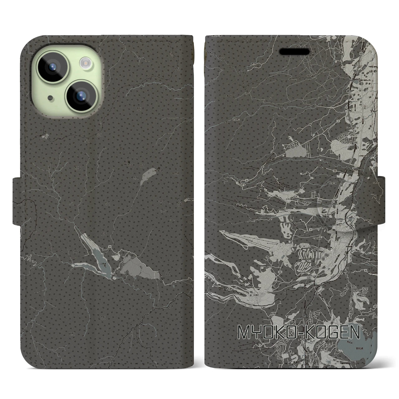 【妙高高原(新潟県)】地図柄iPhoneケース(手帳タイプ)