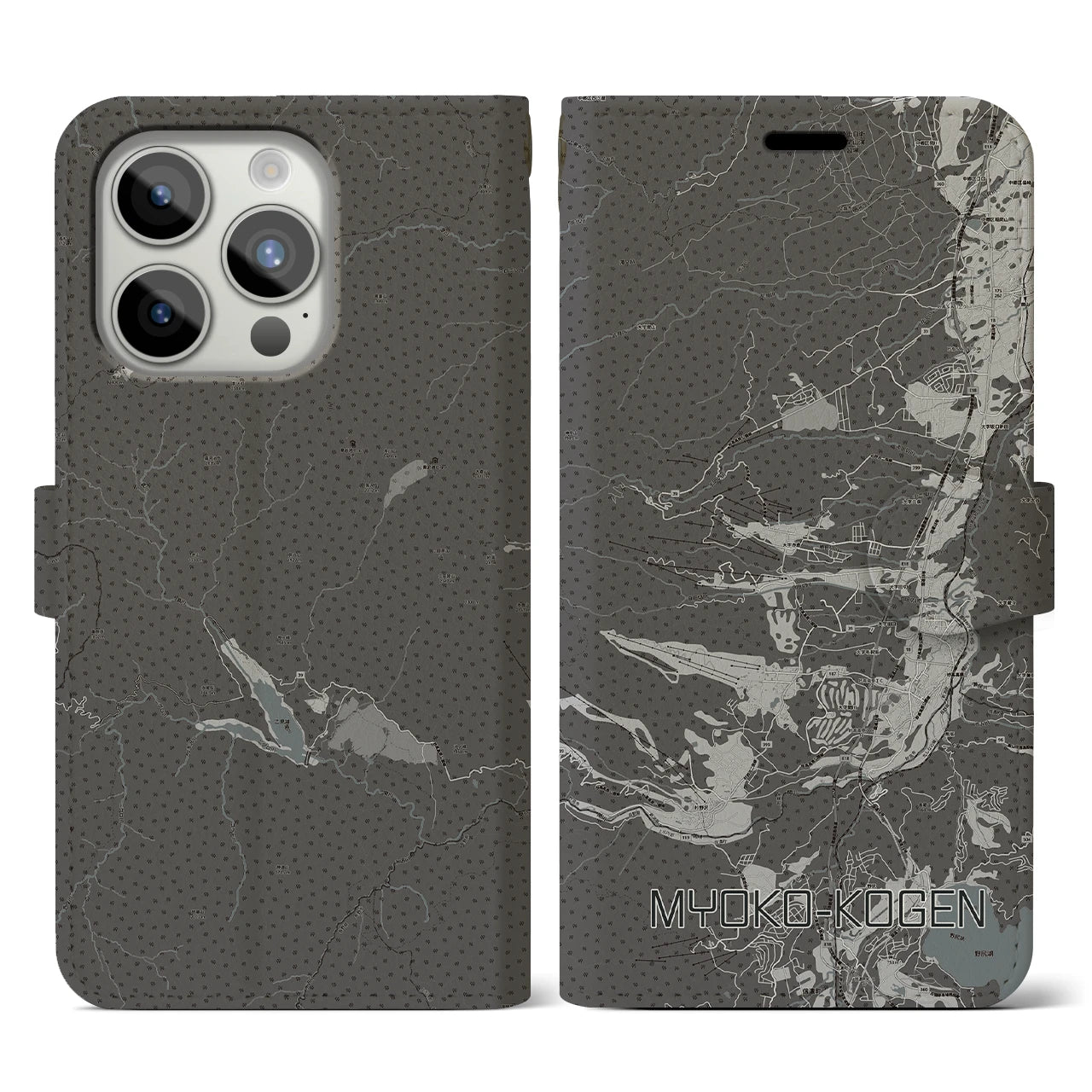 【妙高高原(新潟県)】地図柄iPhoneケース(手帳タイプ)