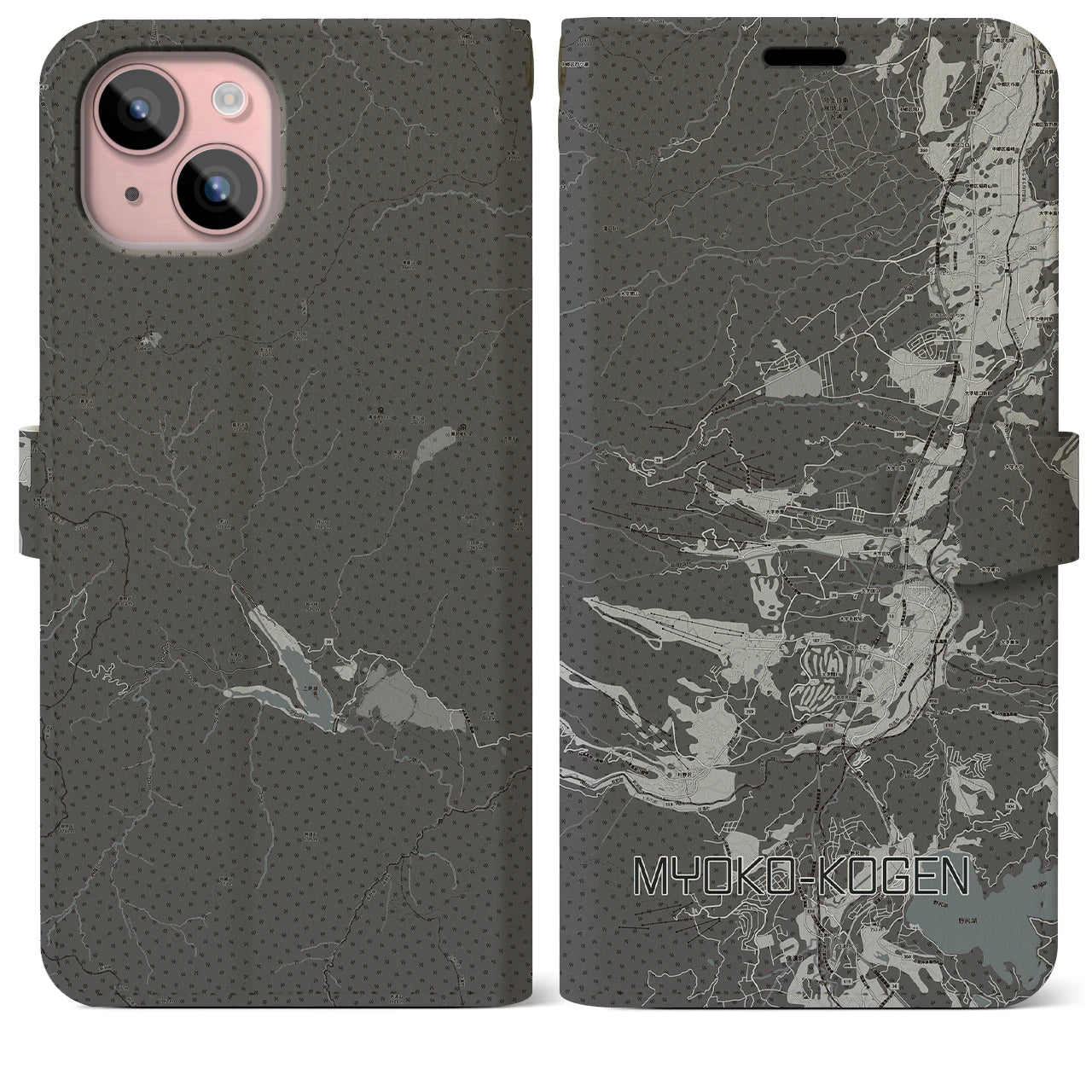 【妙高高原(新潟県)】地図柄iPhoneケース(手帳タイプ)