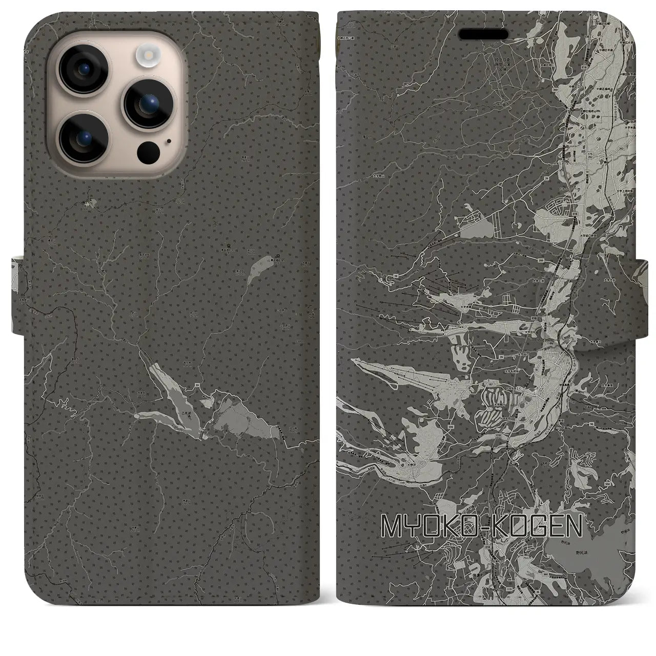 【妙高高原(新潟県)】地図柄iPhoneケース(手帳タイプ)