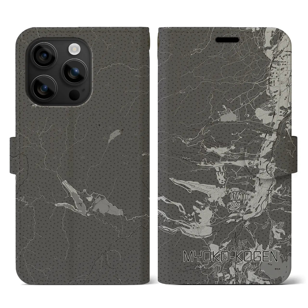 【妙高高原(新潟県)】地図柄iPhoneケース(手帳タイプ)