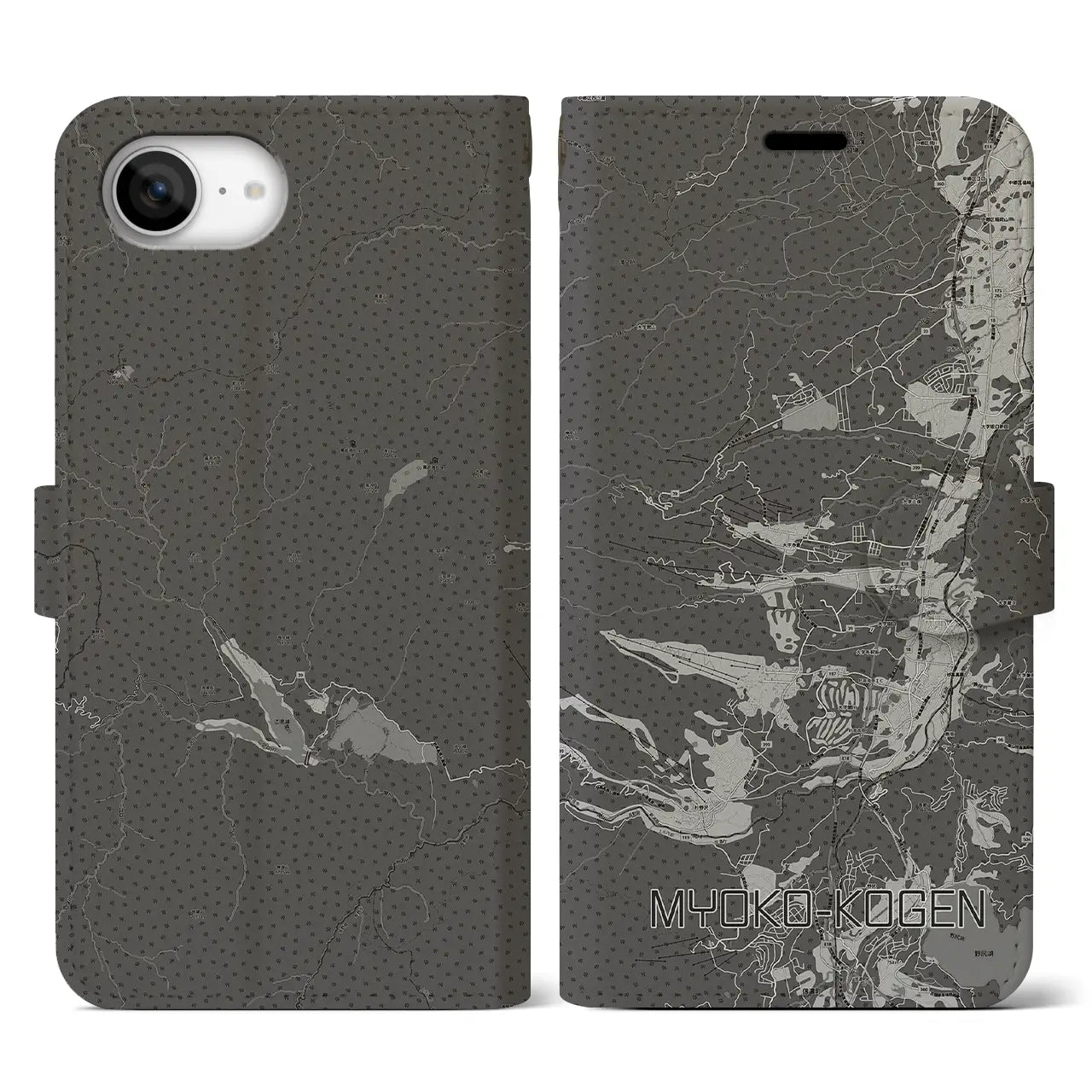 【妙高高原(新潟県)】地図柄iPhoneケース(手帳タイプ)