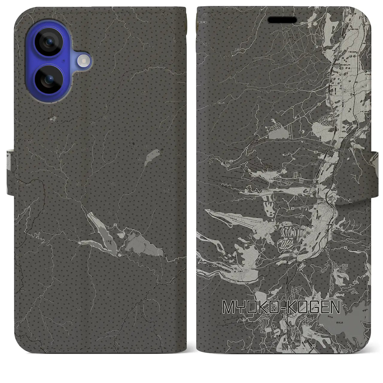 【妙高高原(新潟県)】地図柄iPhoneケース(手帳タイプ)