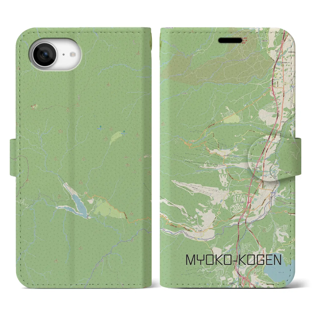 【妙高高原(新潟県)】地図柄iPhoneケース(手帳タイプ)