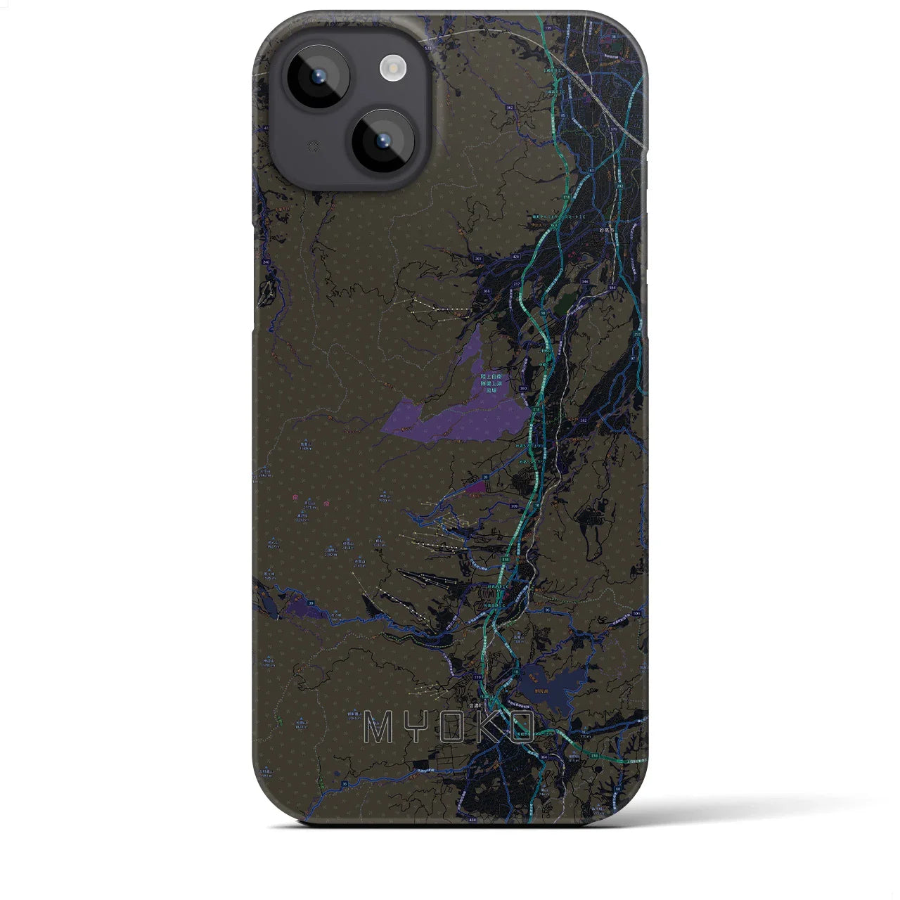 【妙高(新潟県)】地図柄iPhoneケース(バックカバータイプ)