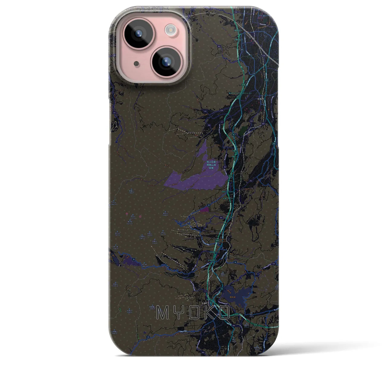 【妙高(新潟県)】地図柄iPhoneケース(バックカバータイプ)