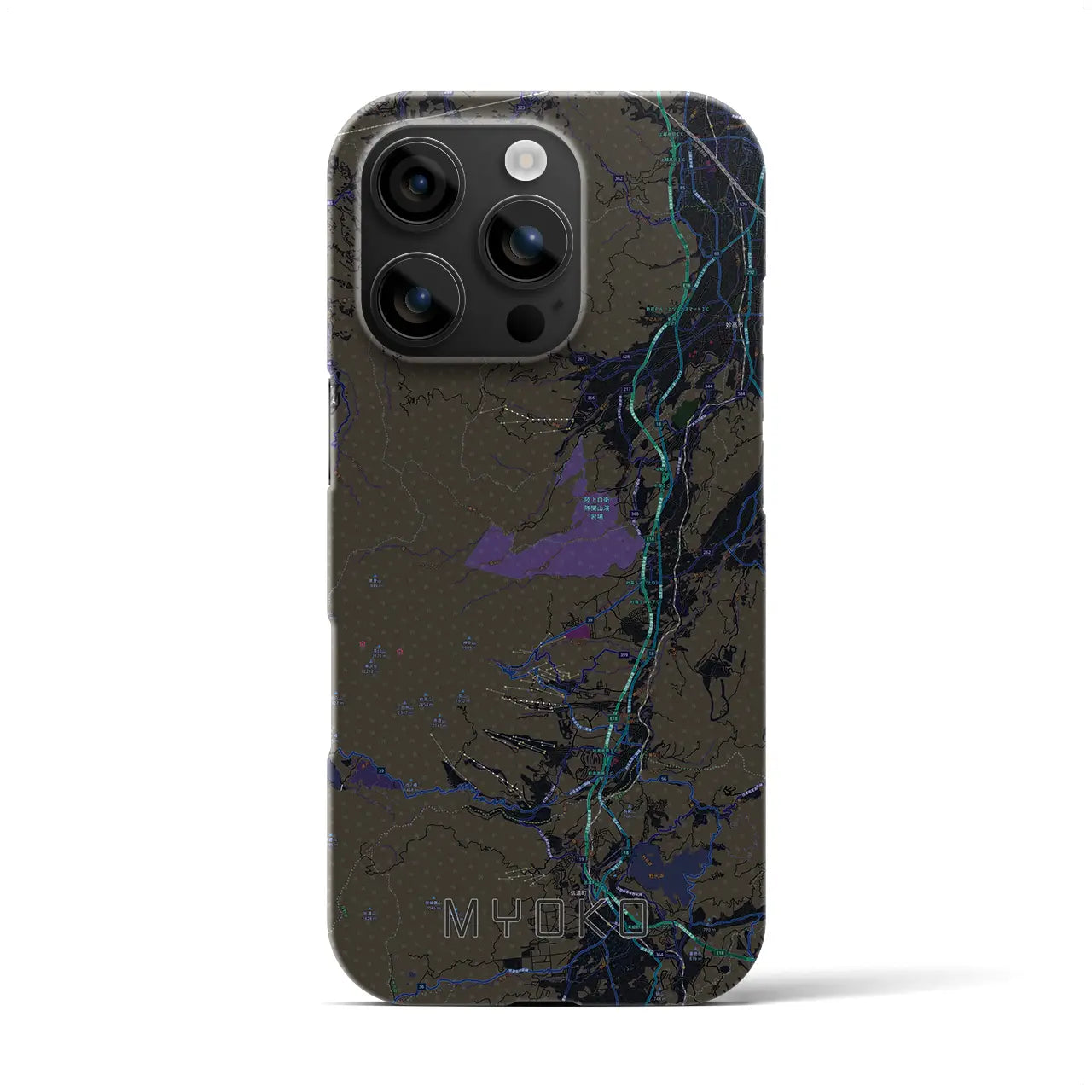 【妙高(新潟県)】地図柄iPhoneケース(バックカバータイプ)