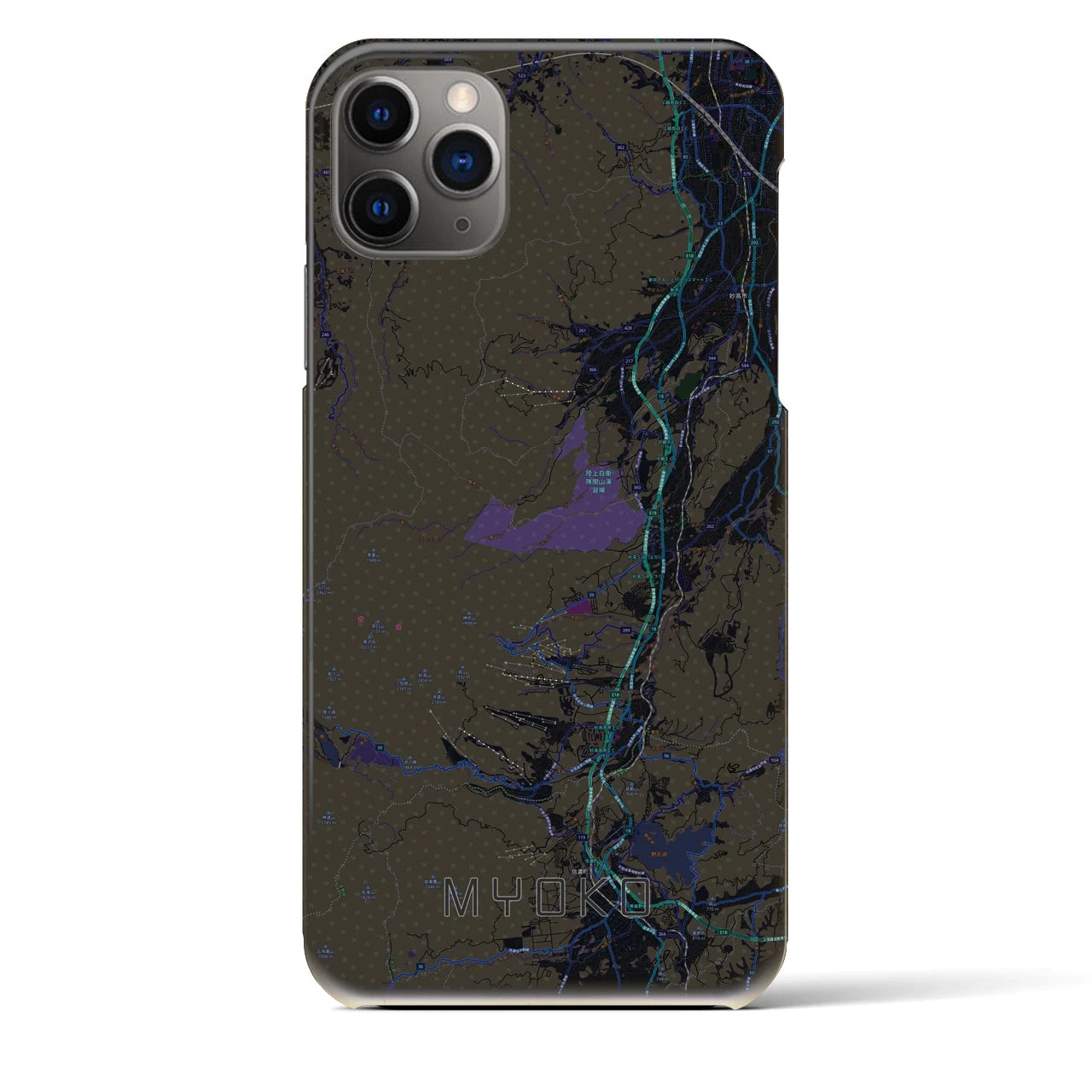 【妙高(新潟県)】地図柄iPhoneケース(バックカバータイプ)