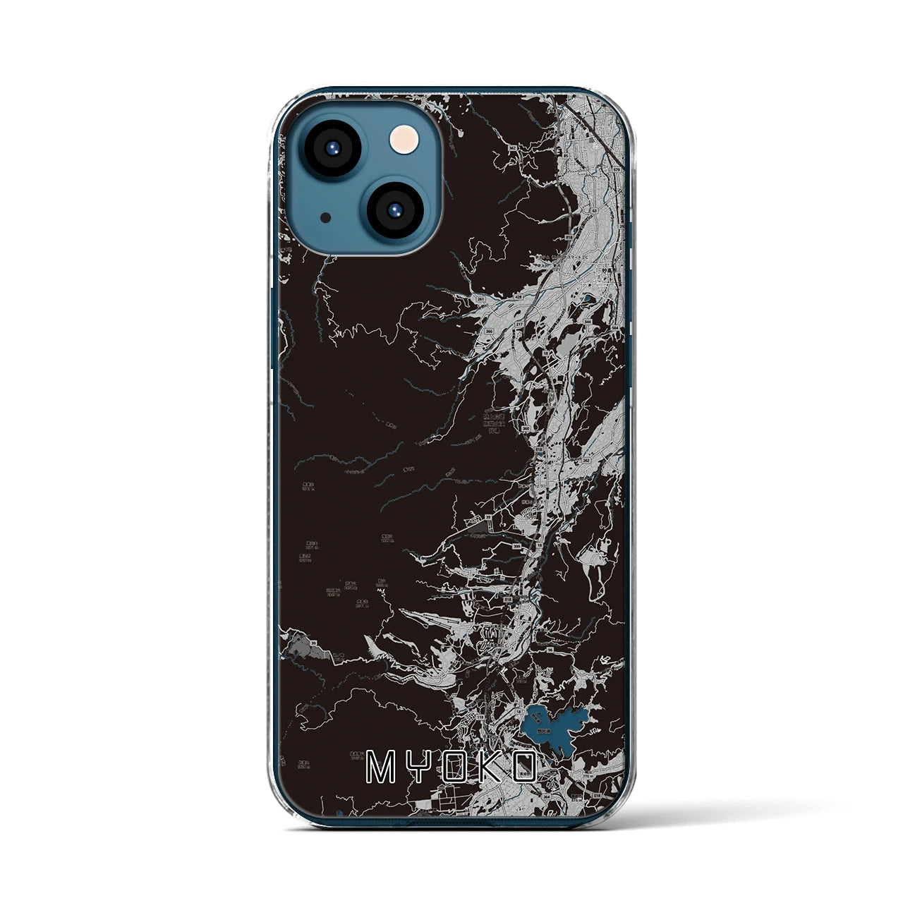 【妙高(新潟県)】地図柄iPhoneケース(クリアタイプ)