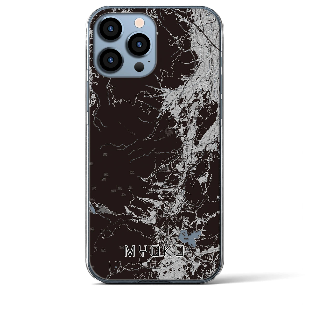 【妙高(新潟県)】地図柄iPhoneケース(クリアタイプ)