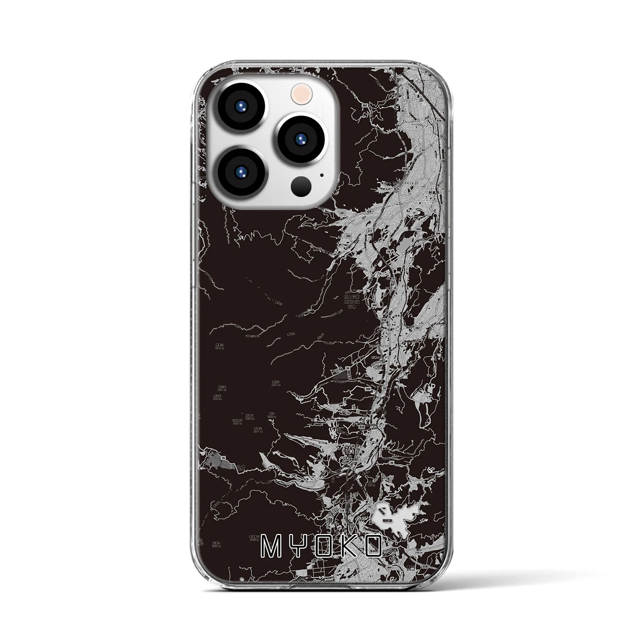 【妙高(新潟県)】地図柄iPhoneケース(クリアタイプ)