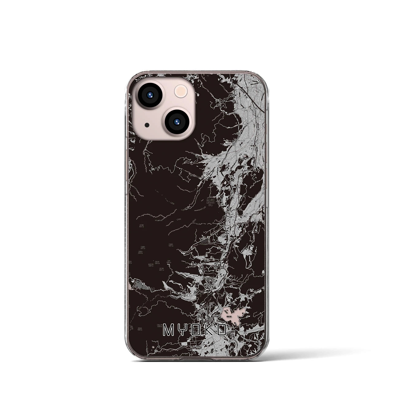 【妙高(新潟県)】地図柄iPhoneケース(クリアタイプ)