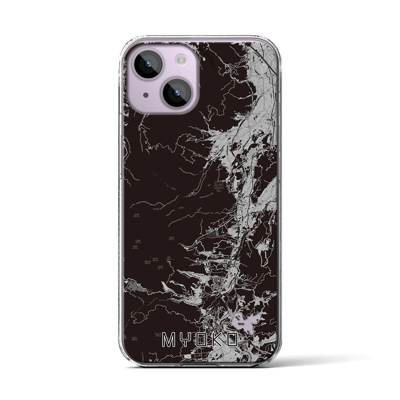 【妙高(新潟県)】地図柄iPhoneケース(クリアタイプ)