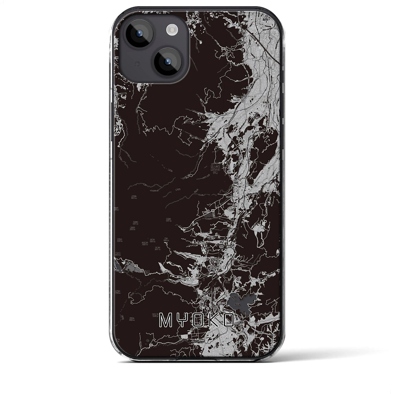 【妙高(新潟県)】地図柄iPhoneケース(クリアタイプ)