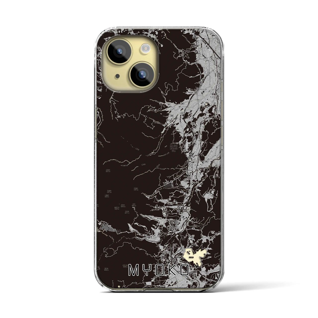 【妙高(新潟県)】地図柄iPhoneケース(クリアタイプ)