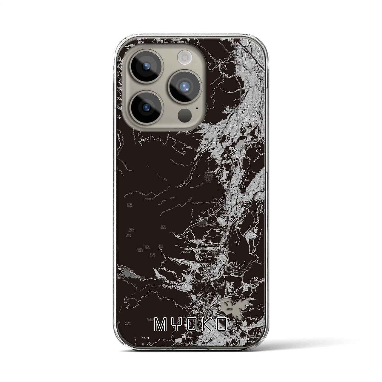 【妙高(新潟県)】地図柄iPhoneケース(クリアタイプ)