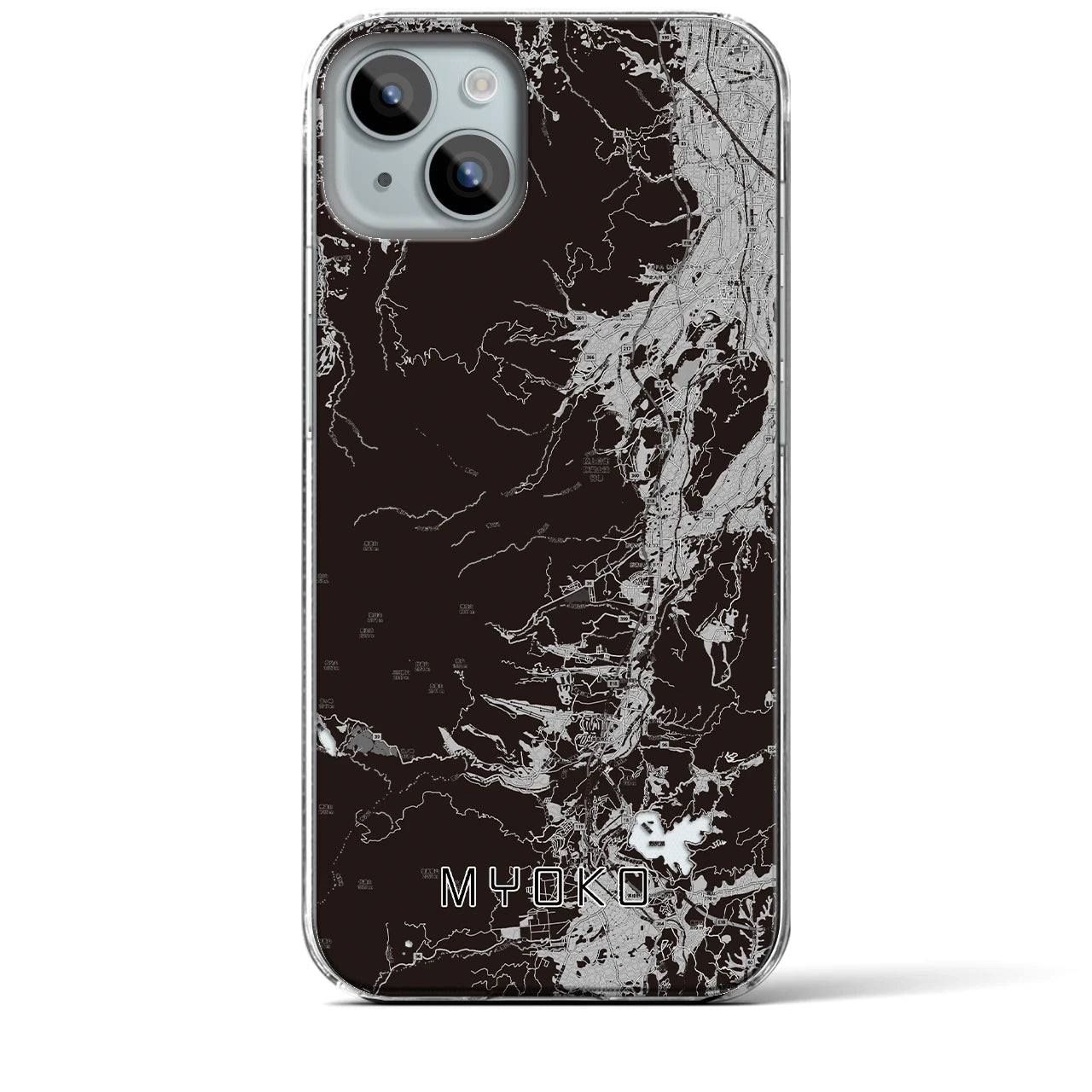 【妙高(新潟県)】地図柄iPhoneケース(クリアタイプ)