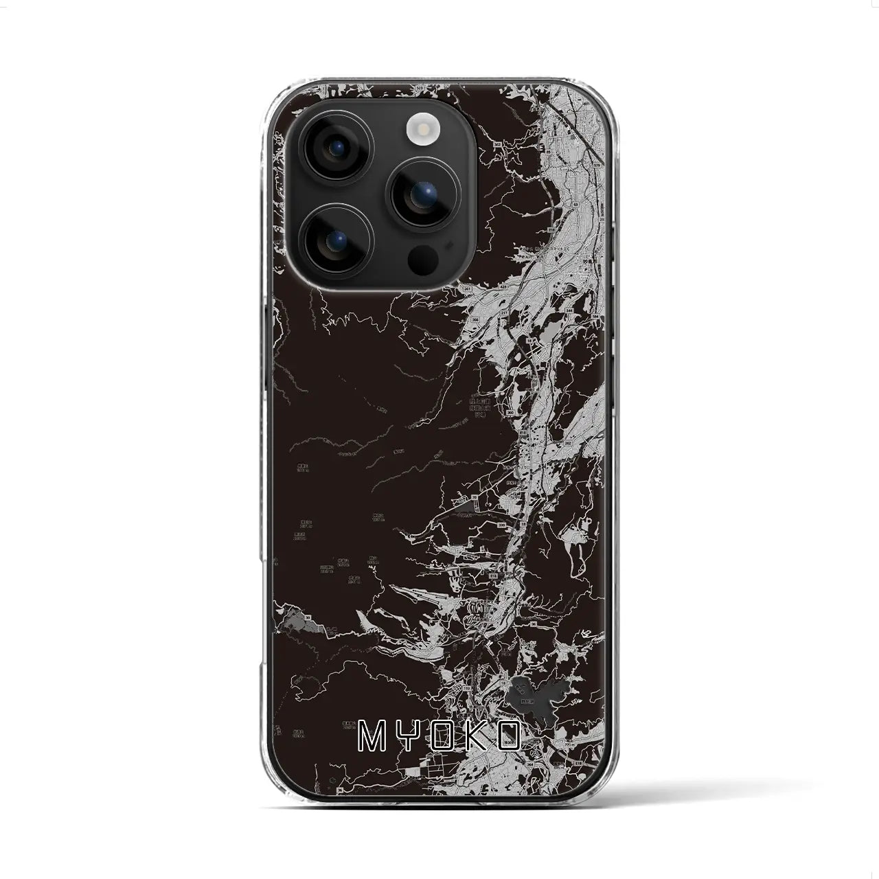 【妙高(新潟県)】地図柄iPhoneケース(クリアタイプ)