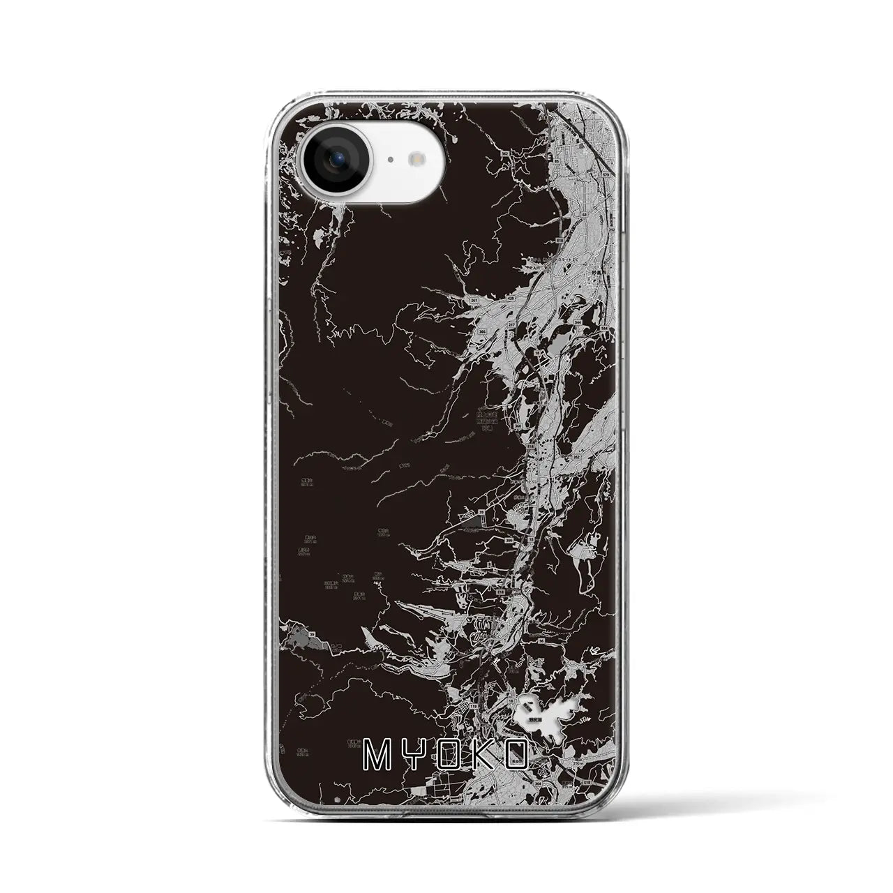 【妙高(新潟県)】地図柄iPhoneケース(クリアタイプ)