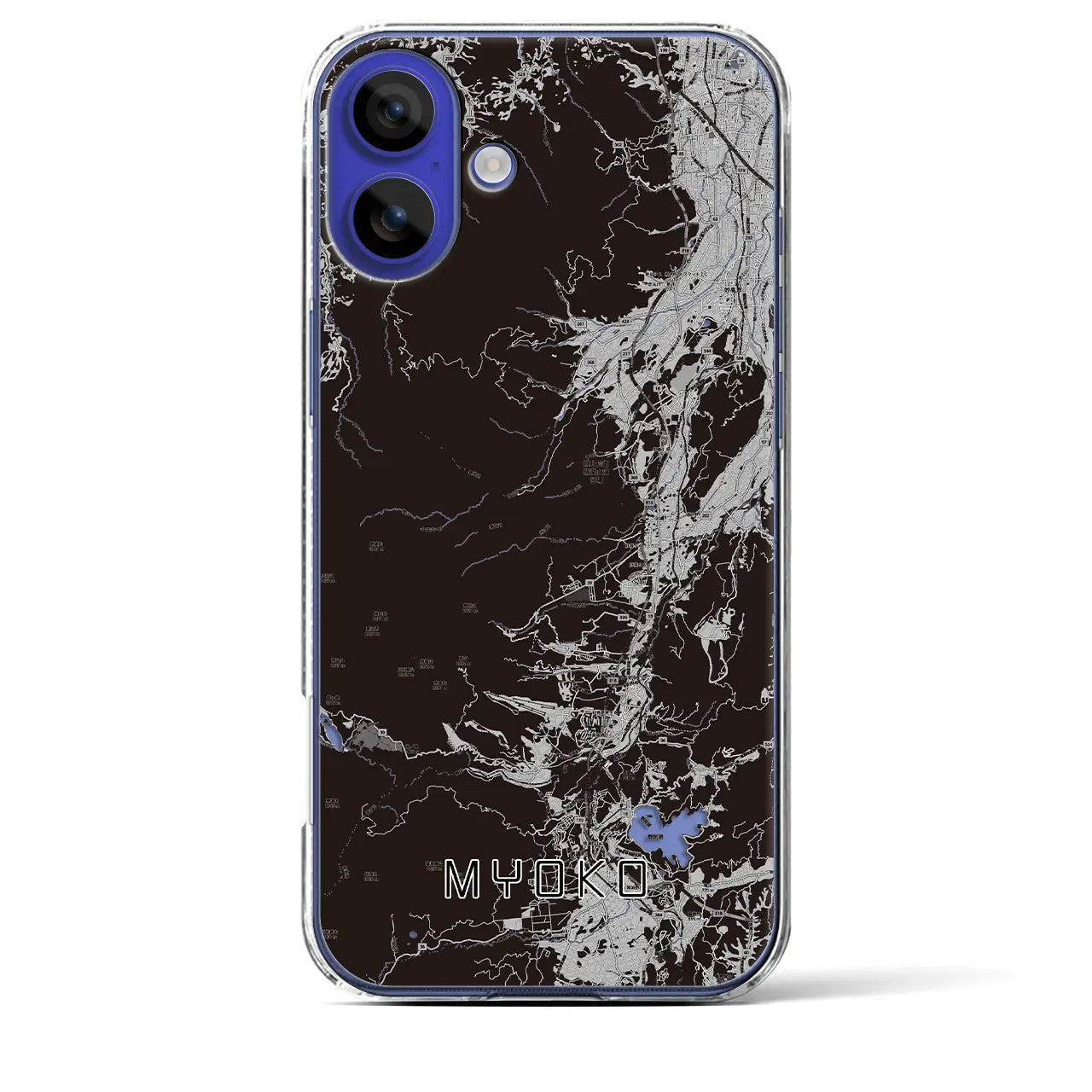 【妙高(新潟県)】地図柄iPhoneケース(クリアタイプ)