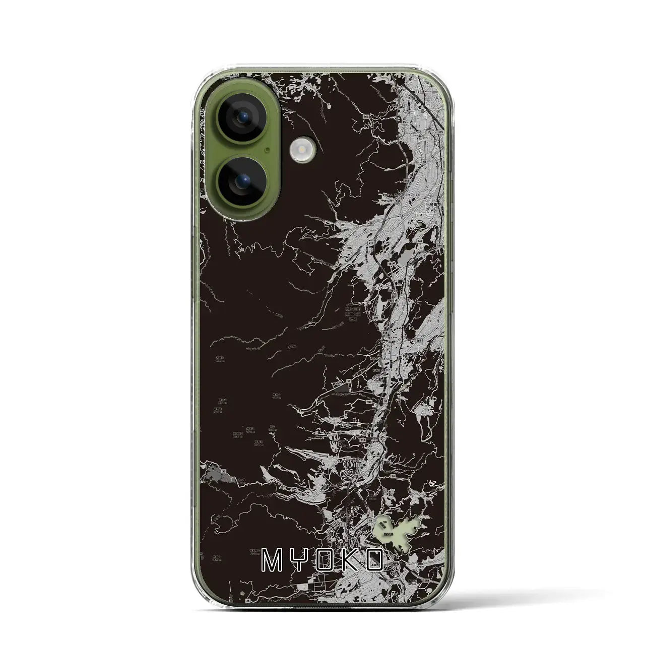 【妙高(新潟県)】地図柄iPhoneケース(クリアタイプ)