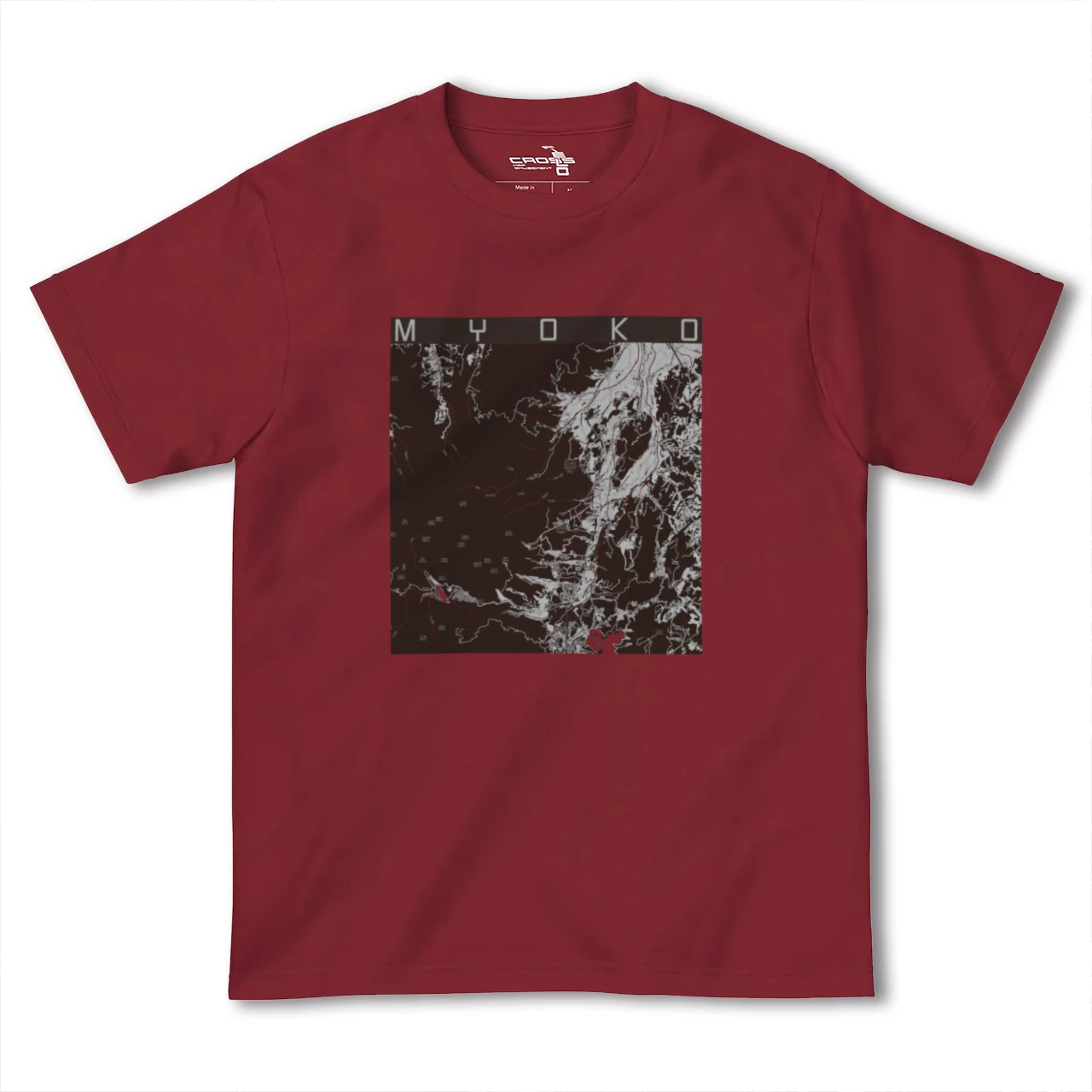 【妙高(新潟県)】地図柄ヘビーウェイトTシャツ