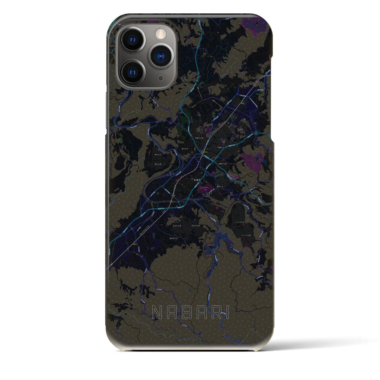 【名張(三重県)】地図柄iPhoneケース(バックカバータイプ)
