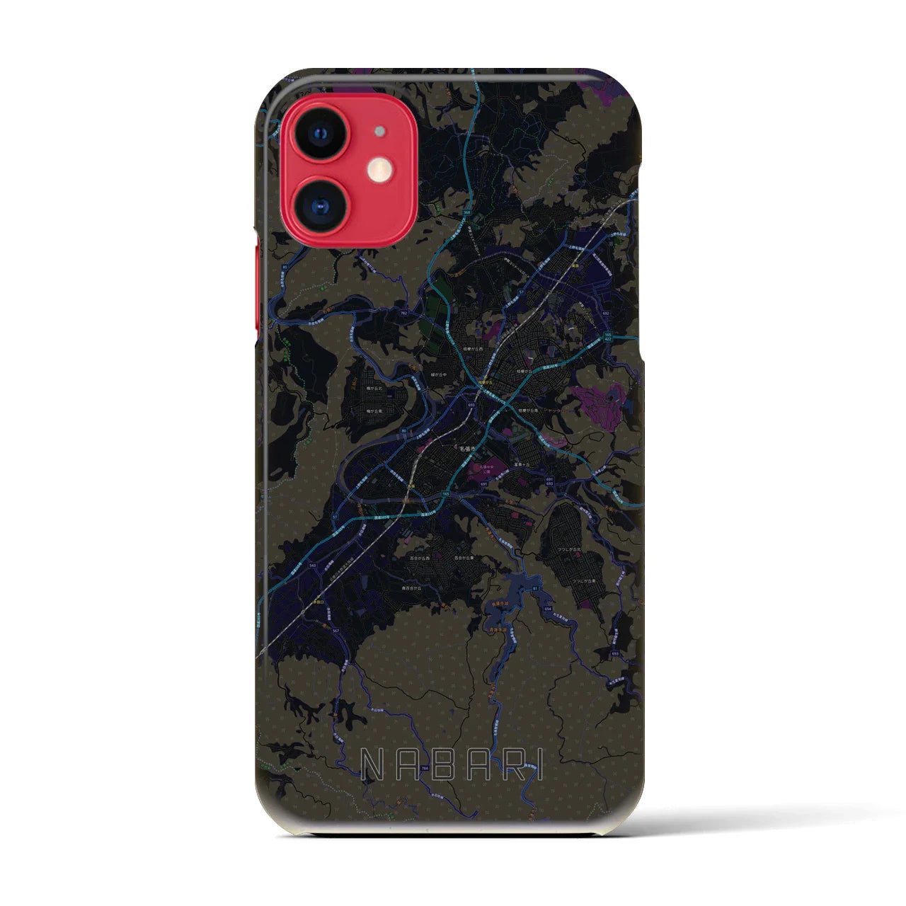 【名張(三重県)】地図柄iPhoneケース(バックカバータイプ)