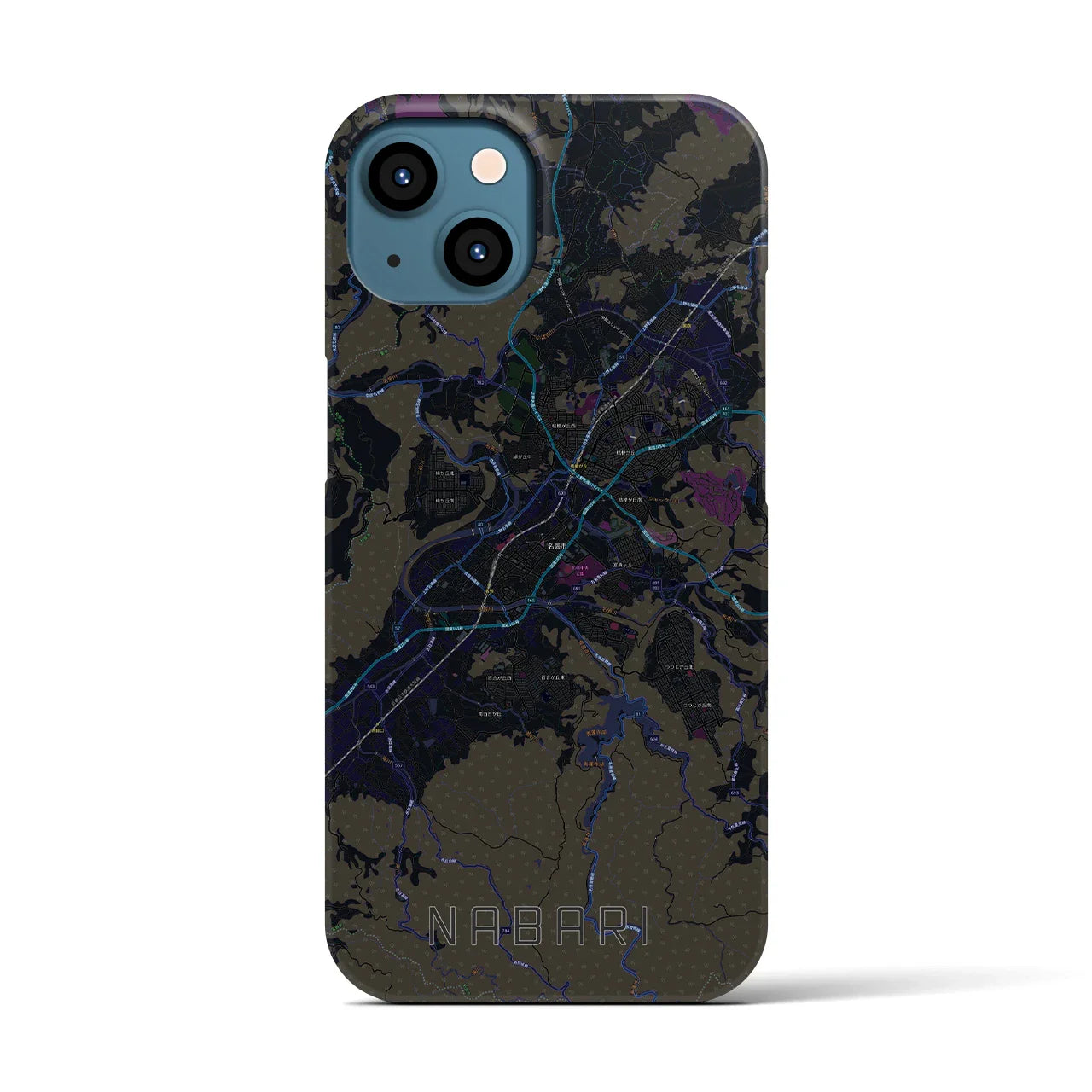 【名張(三重県)】地図柄iPhoneケース(バックカバータイプ)